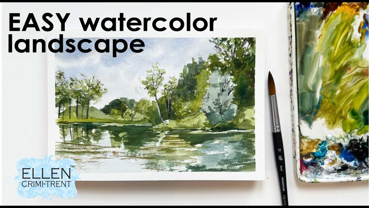 EASY watercolor Landscape for beginners