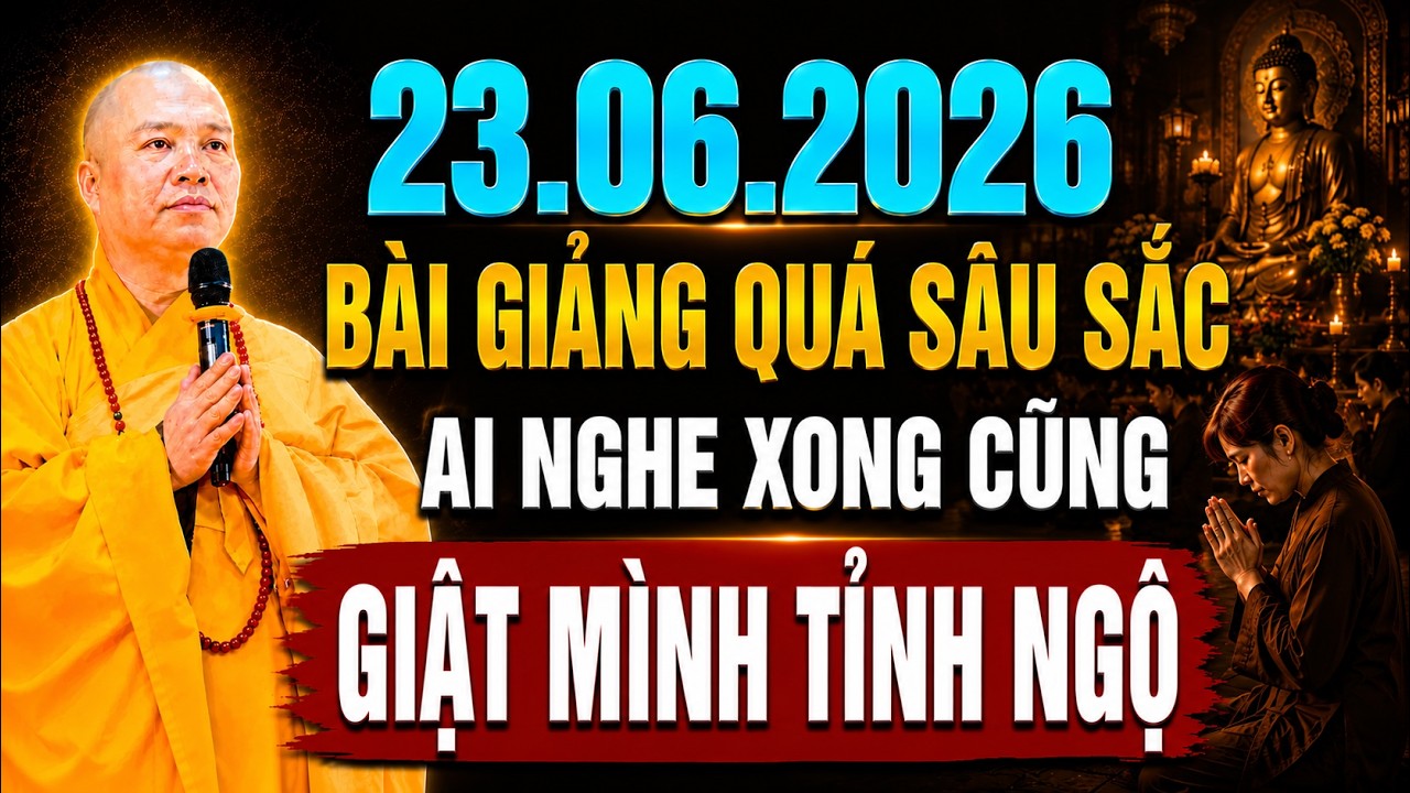 23 .06. 2026 B&Agrave;I GIẢNG QU&Aacute; S&Acirc;U SẮC AI NGHE XONG CŨNG GIẬT M&Igrave;NH TỈNH NGỘ  | Thầy Th&iacute;ch Đạo Thịnh