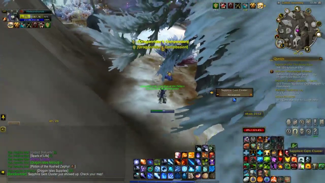 How to get Sapphire Gem Cluster for Design Sapphire Jeweled Whelpling coords 49.25 WoW Dragonflight.