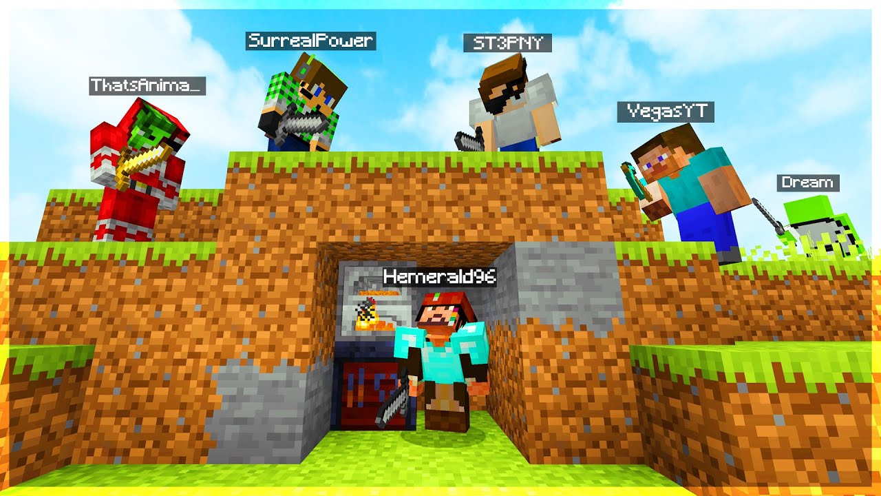 HEMERALD vs MATES! - Minecraft MANHUNT Speedrunner VS 4 Hunters