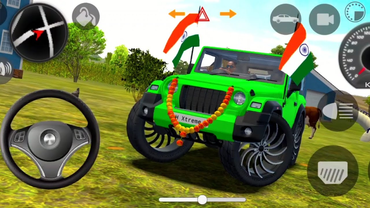 Modified Mahindra Thar 😈 Green Thar (Gadi Wala Games) adventure game indian thar 