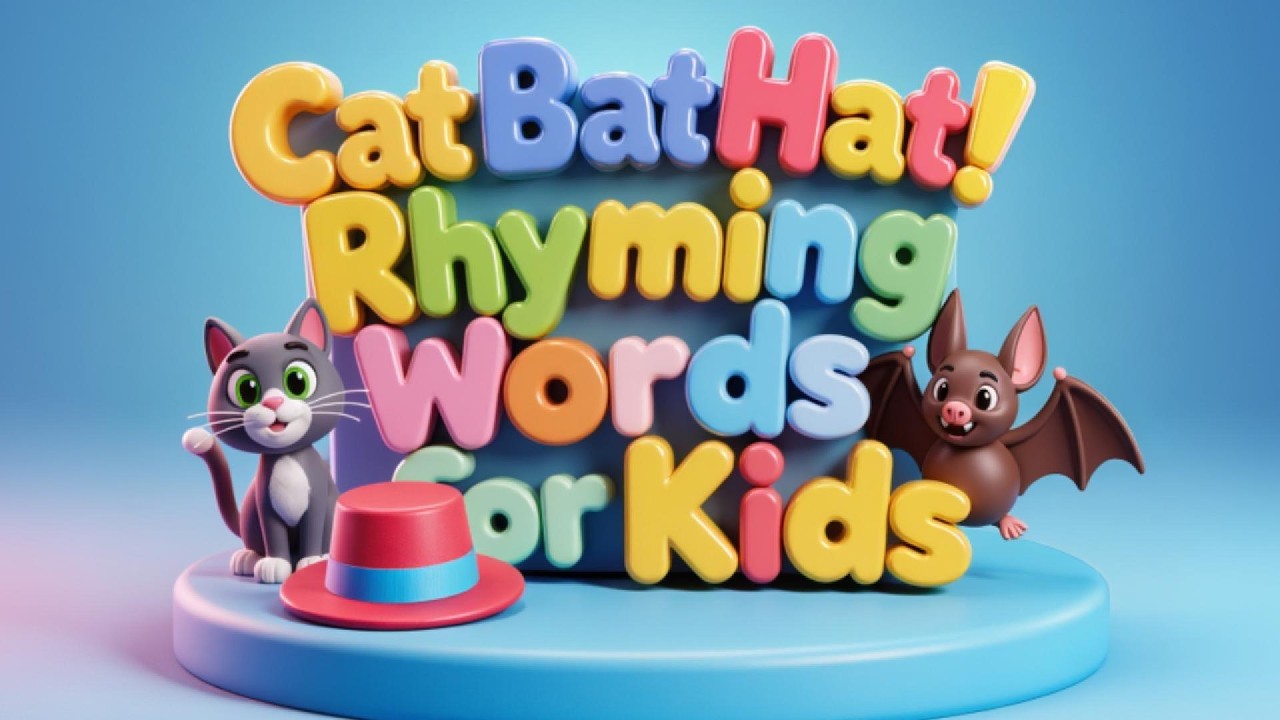 Cat Bat Hat! Rhyming Words for Kids | Phonics Song & Word Families