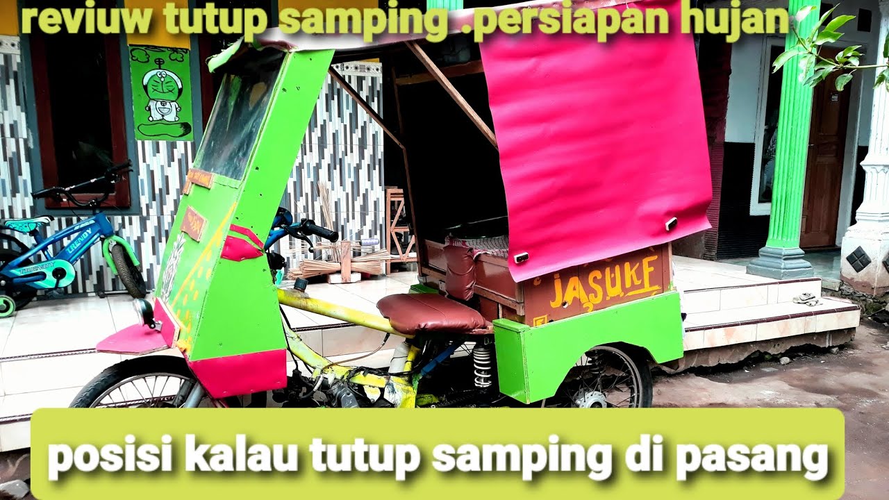 reviu tutup belakang roda 3 jualan @caksempoldjadul #vlog #rodatiga #gerobakjualan #motorcustom