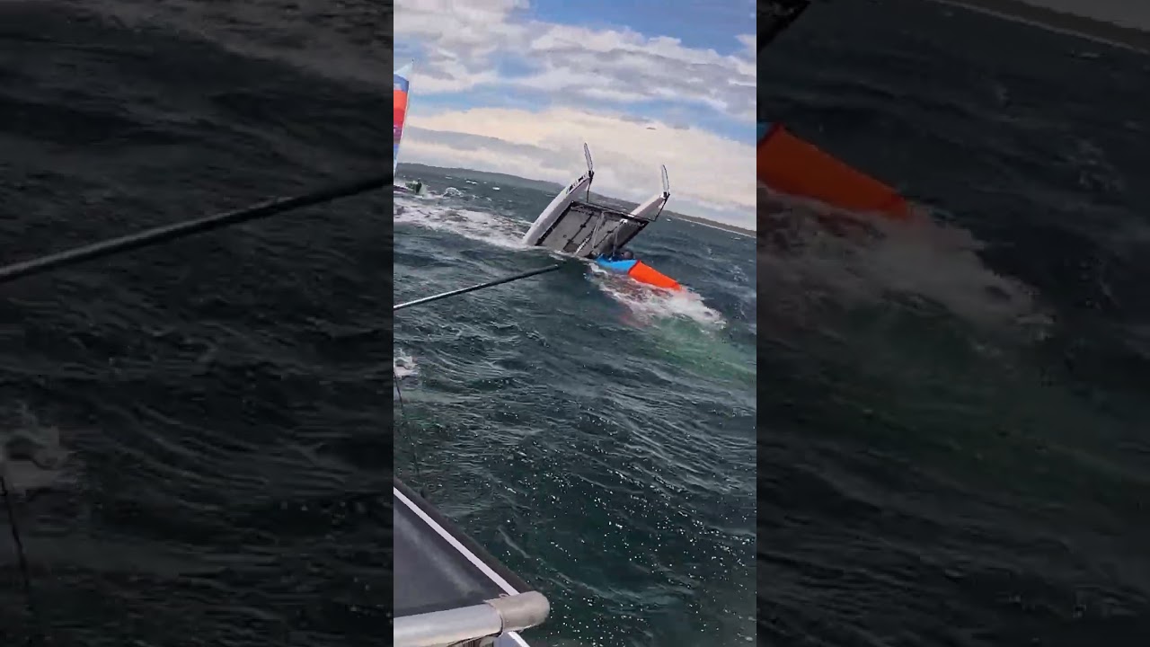 HOBIE 14 PITCHPOLE ON THE FINISH LINE | Hot Rod Waterhouse in Jervis Bay, Australia