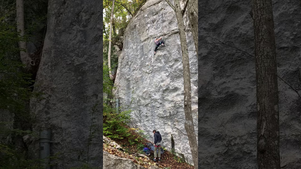 Totentanz 7c+ at Pelzli in Basler Jura Kaddi Lehmann 2020
