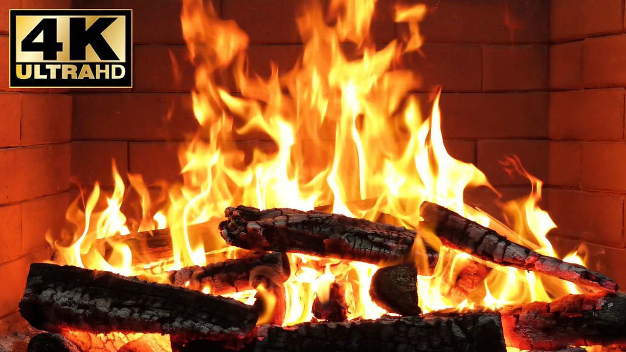 🔥 4K Relaxing fireplace crackling sounds. Cozy cabin fireplace falling Cottage fireplace ambience.