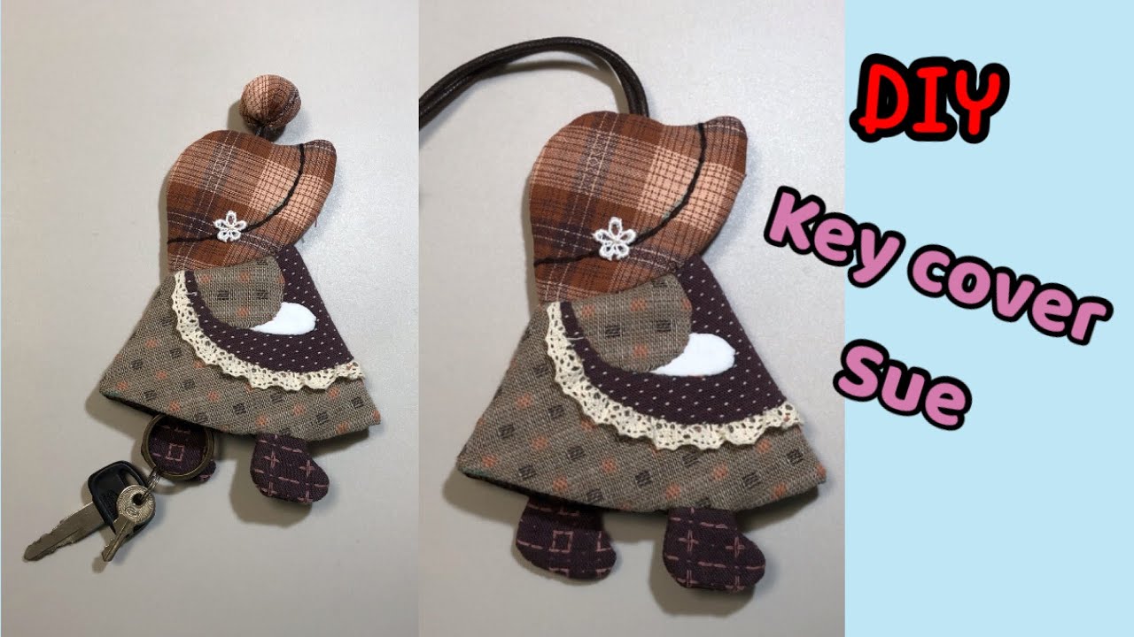 DIY#Key cover Sue tutorial #วิธีทำที่ใส่พวงกุญแจน้องซูแบบกระโปรงสั้น#งานแฮนด์เมดผ้าญี่ปุ่น#handemade