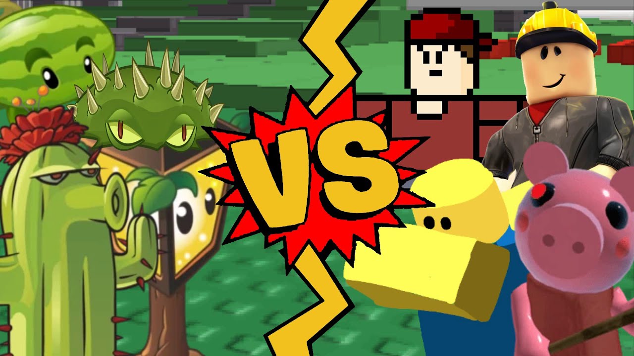 M.U.G.E.N Battles | Plantern/Cactus/Spikeweed/Melon Pult vs Newbie/Builderman/Arsenal Hacker/Piggy