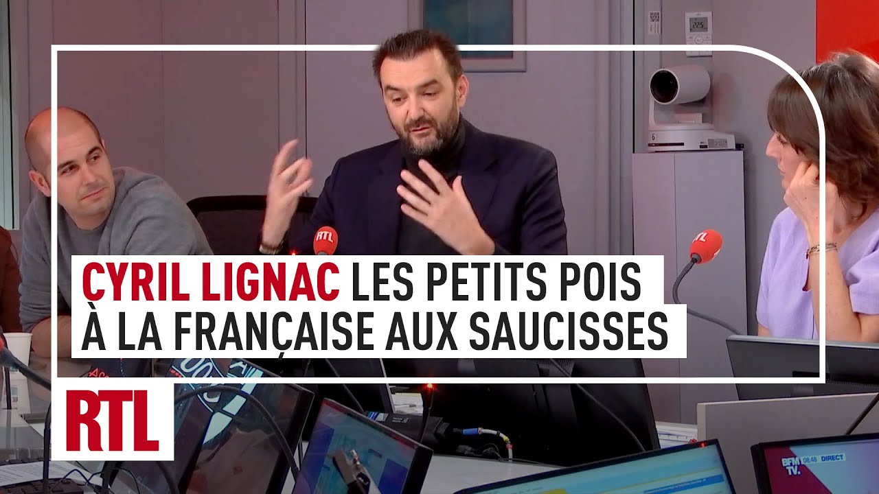 Cyril Lignac : petits pois &agrave; la fran&ccedil;aise aux saucisses