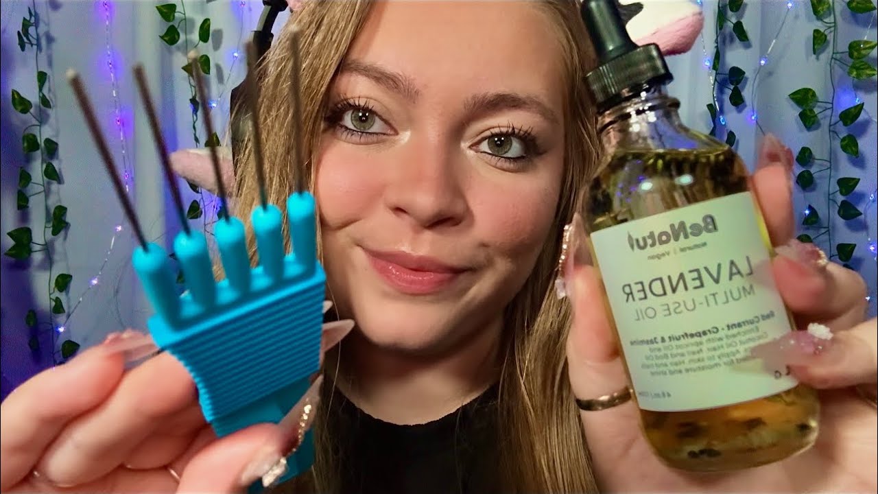 ASMR Scalp Treatment to give you tingles & fall asleep 😴💤 #asmr