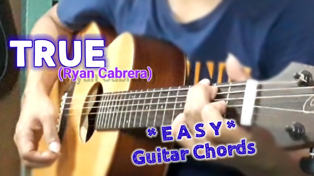 TRUE ( Easy Guitar Chords ) by: Ryan Cabrera * Eb Tuning * with STRUMMING Pattern | JC Guitar