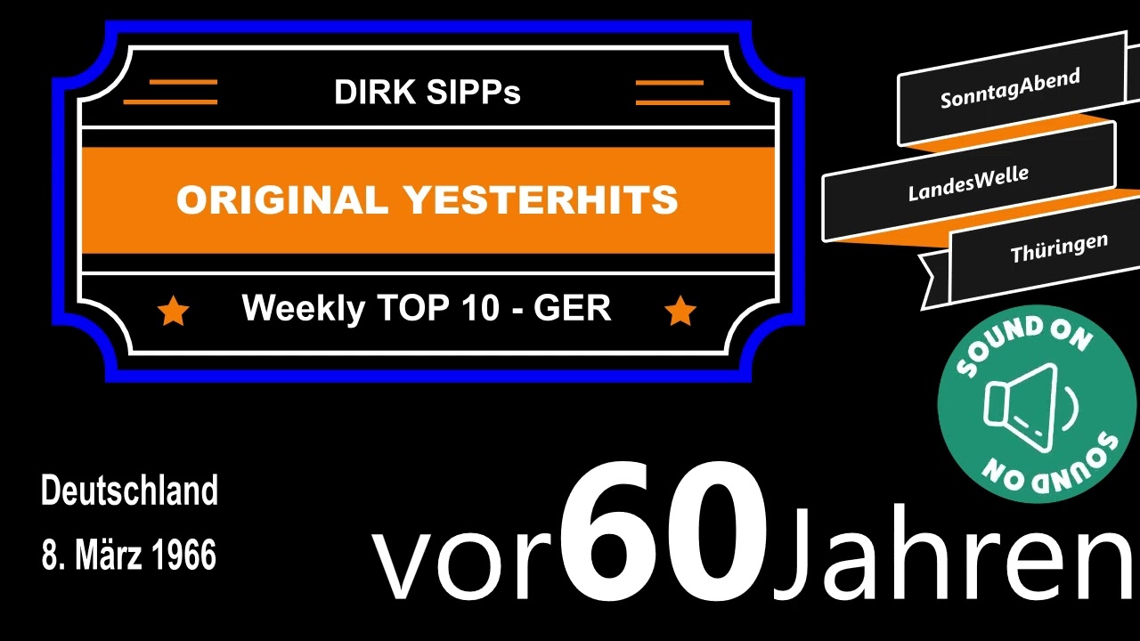 Yesterhits Weekly Top Ten Germany vor 60 Jahren