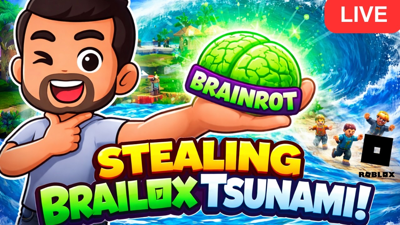 Stealing BRAINROT in Roblox Tsunami 🌊 | CHAOS Challenge Live