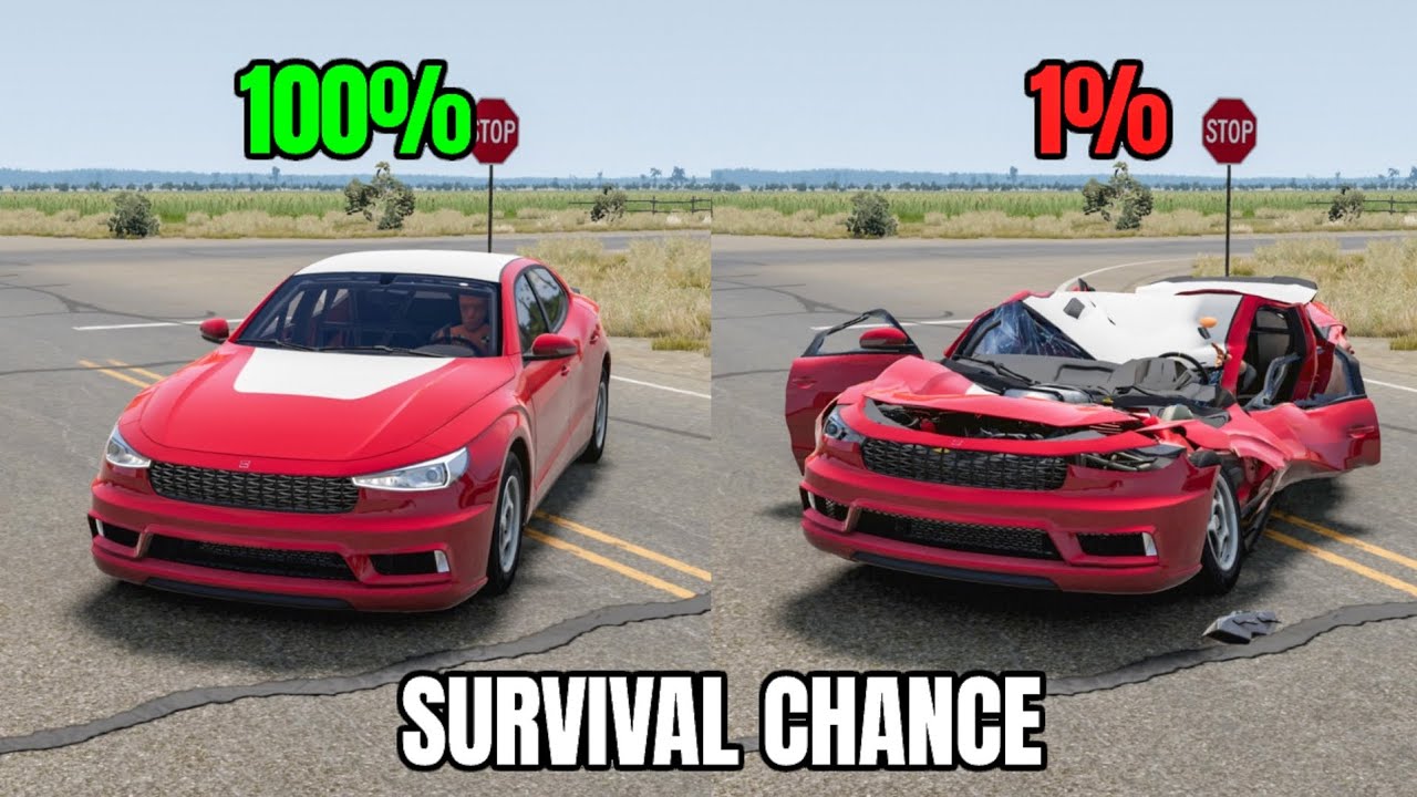 Realistic Survival Chance Crashes #24 - BeamNG Drive | PywulangBng