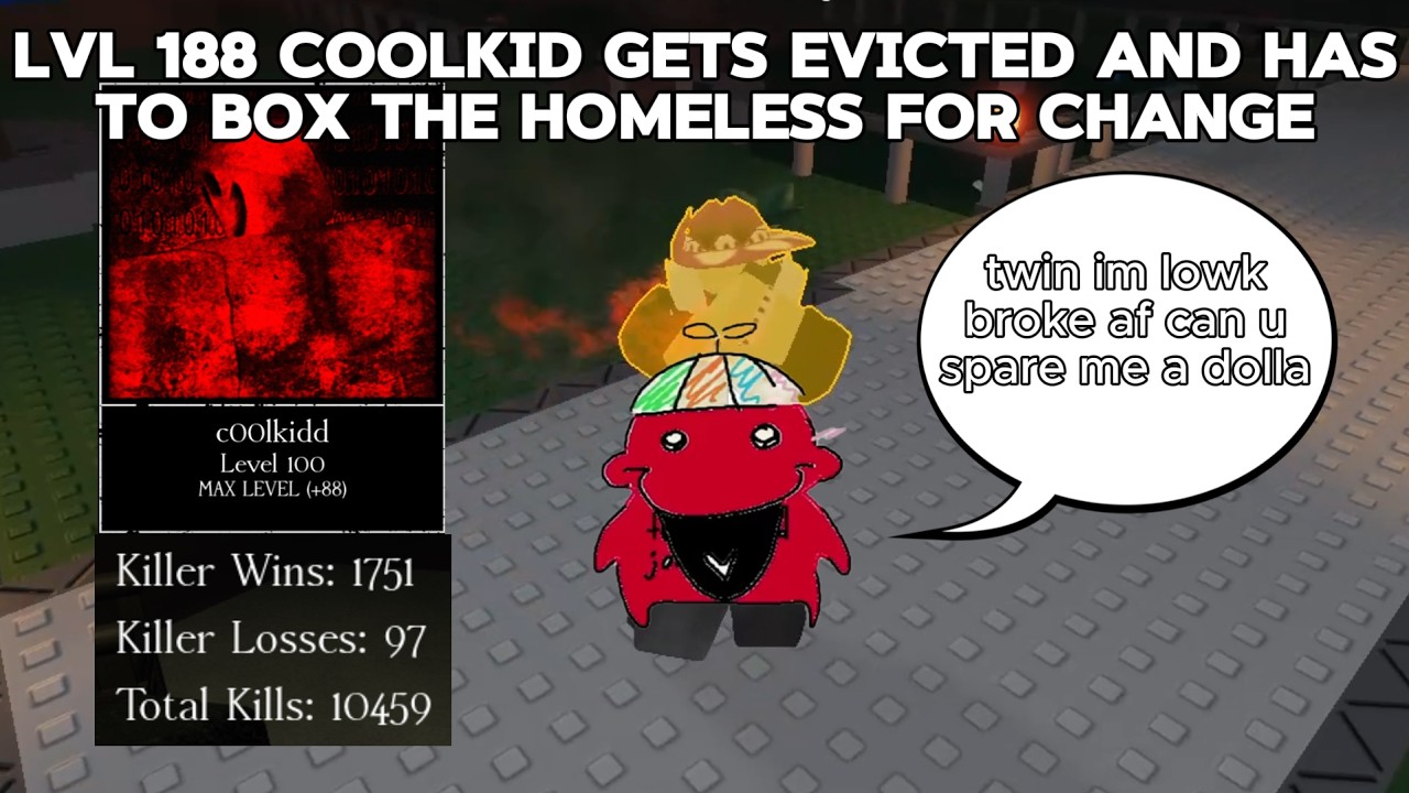 Lvl 188 c00lkidd can't leech off his father anymore bashes homeless survivors for money