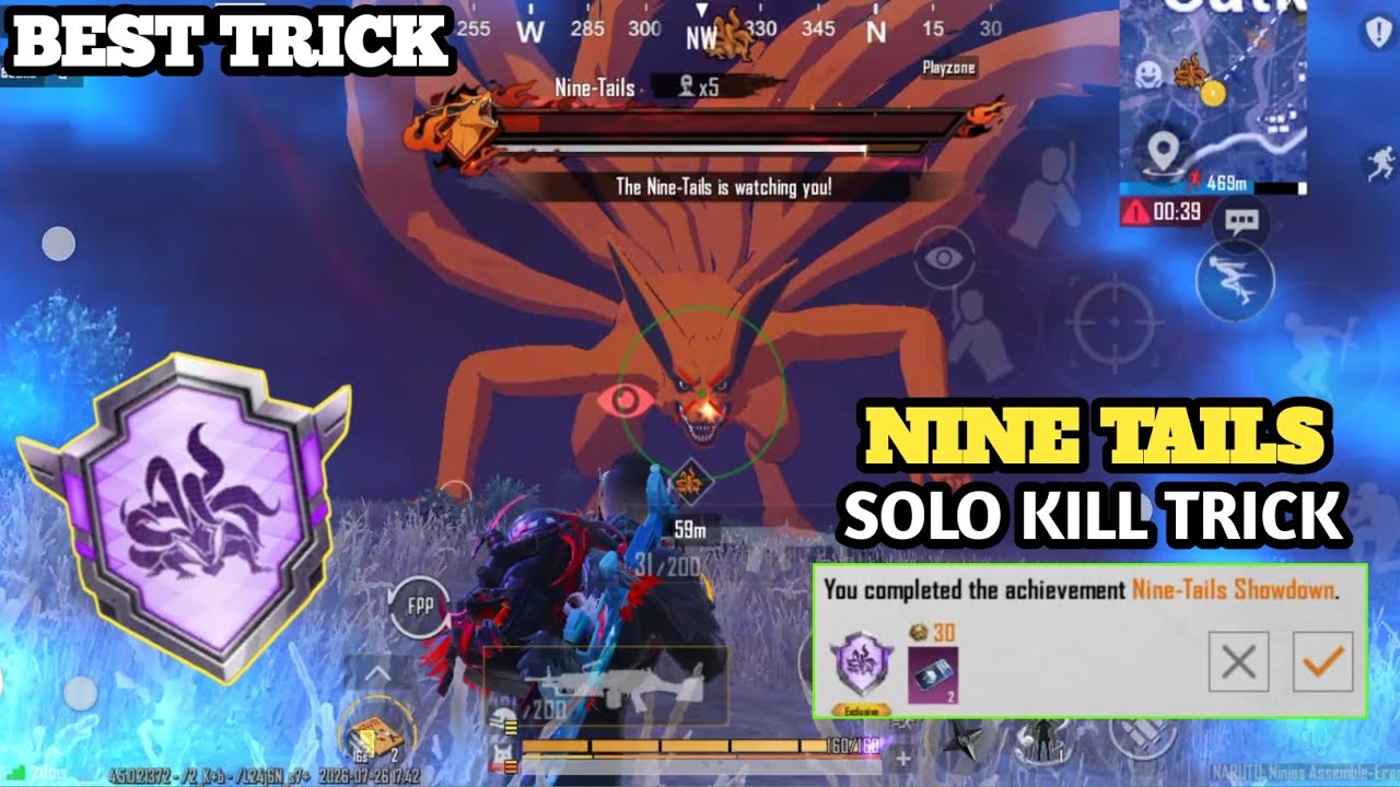 BEST TRICK 🤯 EASY WAY TO SOLO DEFEAT THE NINE TAILS BOSS & COMPLETE THE KURAMA ACHIEVEMENT