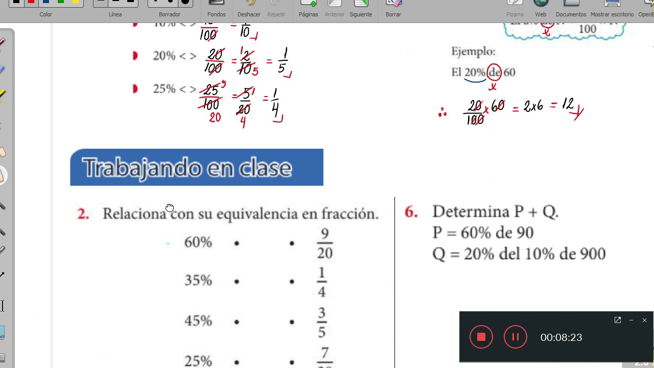 Tanto por ciento de una cantidad (6to de primaria)