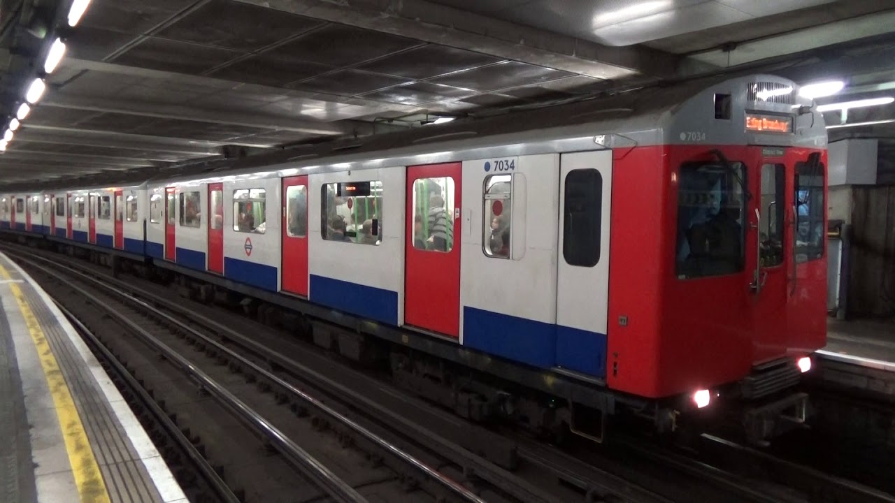 London Underground D Stock 7034 and 7115 at Westminster