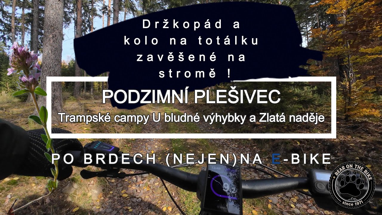 Podzimní Plešivec, zajetí nové vidlice, kolo na totálku na stromě a pár trampských campů.