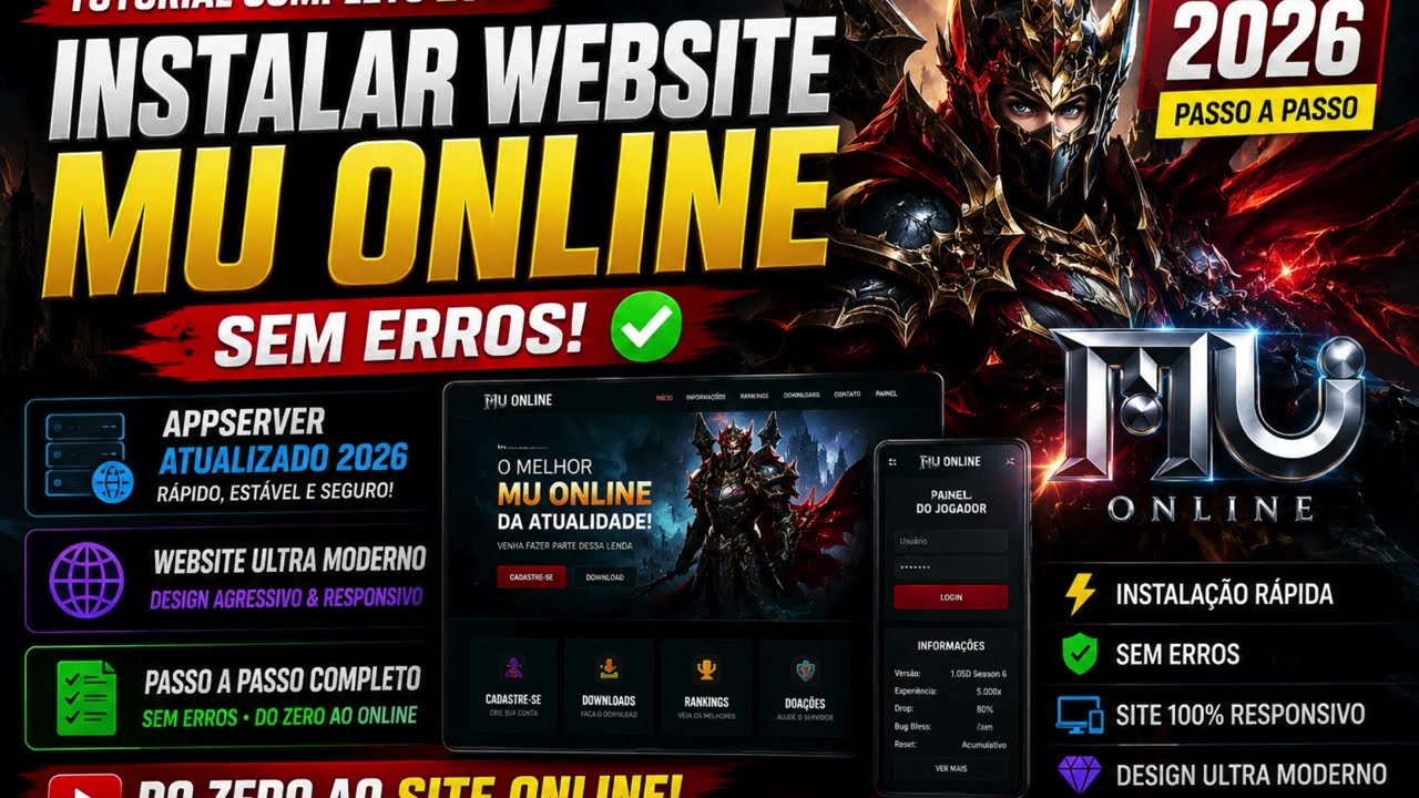 Como instalar website de mu online em 2026 sem erros   Instalar AppServer Atualizado!