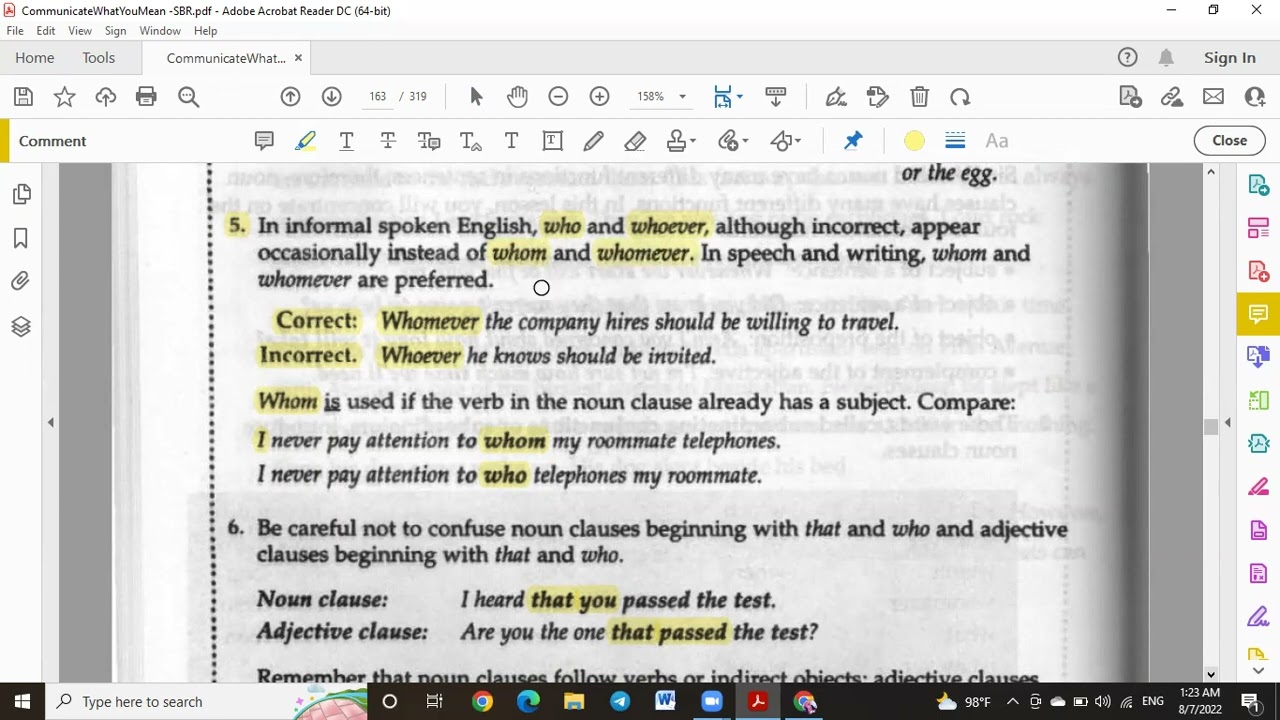 Lesson 10: Noun Clause- Communicate What You Mean; A Concise Advanced Grammar