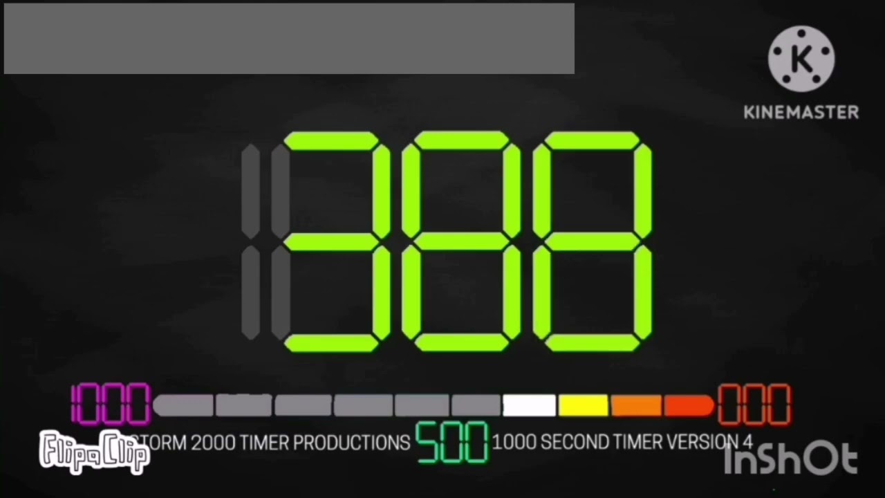1000 SECOND TIMER (VERSION 4) | FLIPACLIP with Announcement Text Box