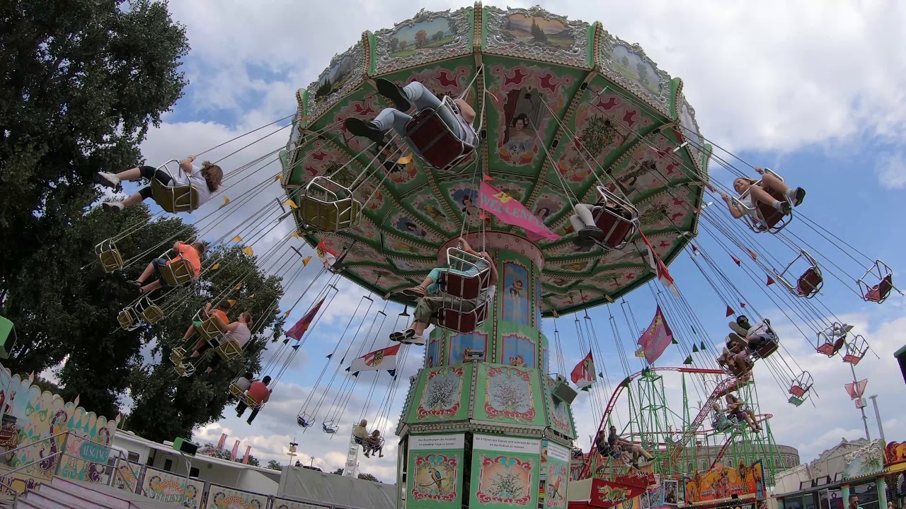 Kirmes Fahrgeschäft Wellenflug Kettenkarussell Volksfest Nürnberg 2019 Onride Offride