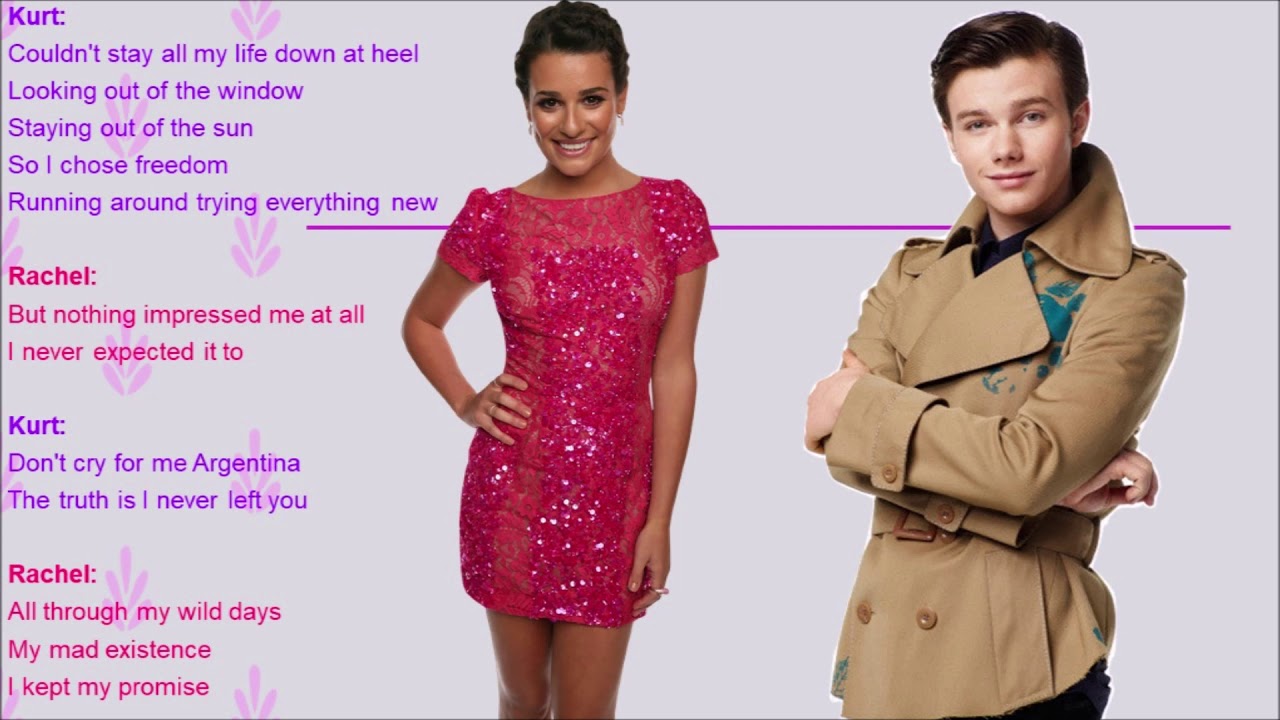 Don’t Cry For Me Argentina Glee Lyrics