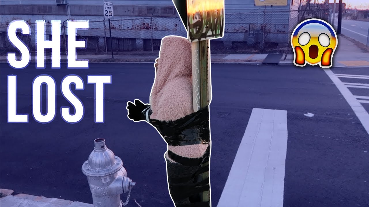TAPED MY SISTER TO A STOP SIGN FOR 1HR 😱 *MUST WATCH