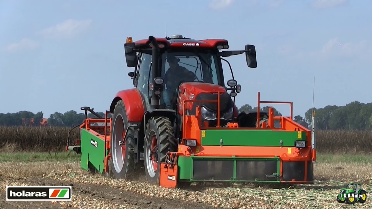 Uien rooien met Holaras UR170 rooier.Loonb.Haaijer Veelerveen.