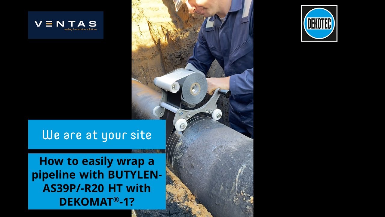 We are at your site: How to easily wrap a pipeline with BUTYLEN-AS39P/-R20 HT with DEKOMAT®-1?