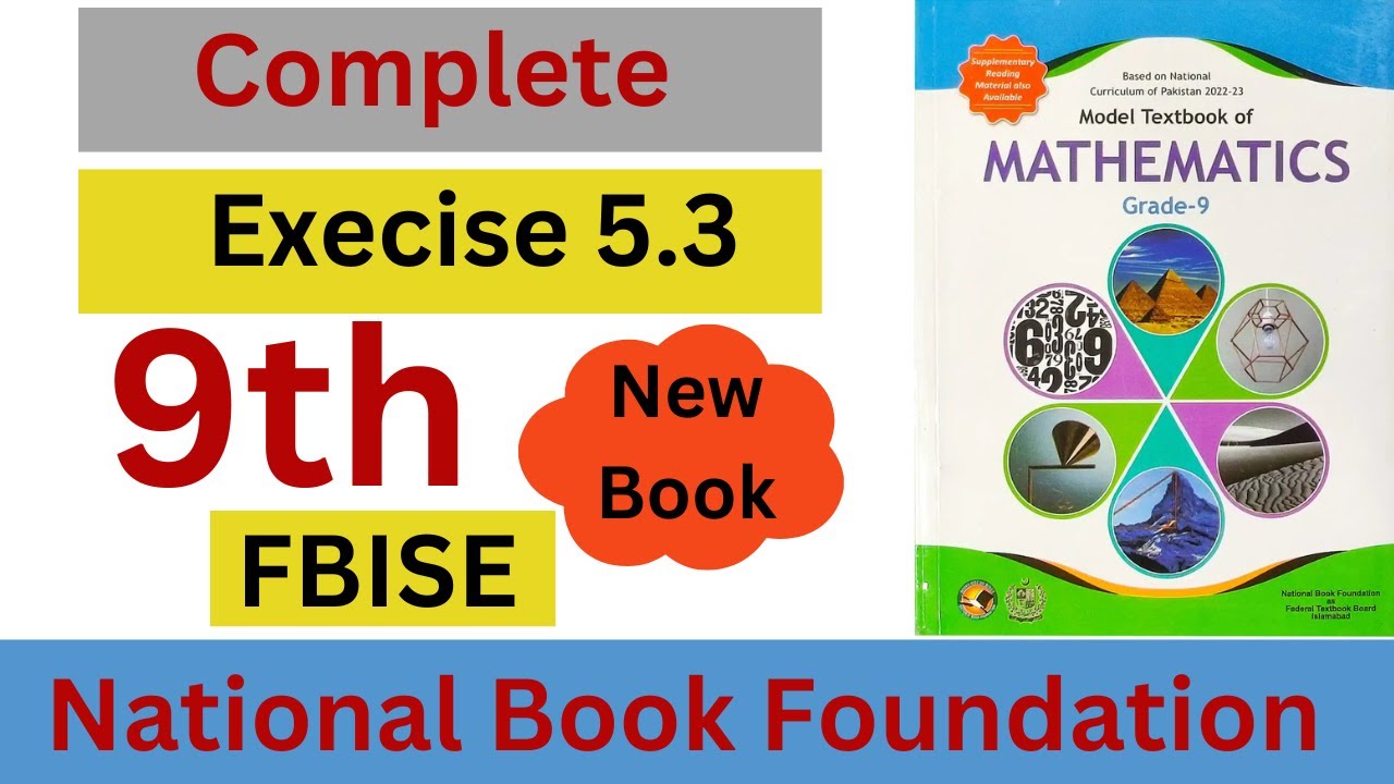 Class 9th Maths Unit 5 Exercise 5.3 New Book National Book Foundation Zubair Ali Academy