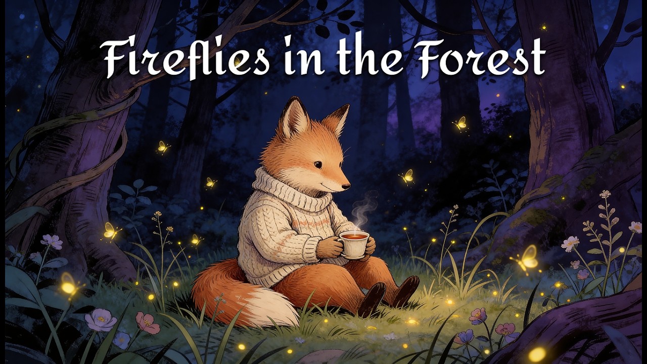 A Cozy Forest Evening with the Fox 🦊🌲 Fireflies, Tea, Fishing & Slow Living Ambience