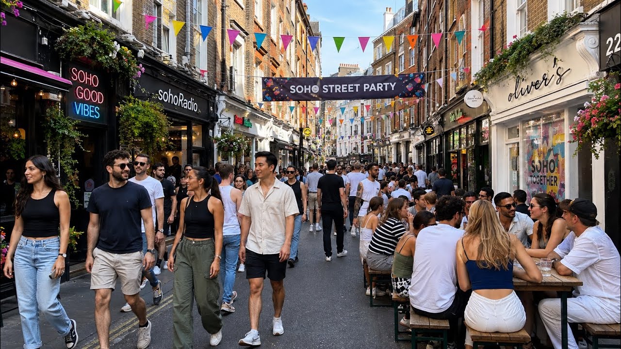 London Walking Tour 2026 | Central London Summer Walk | Soho Street Party | 4K HDR 