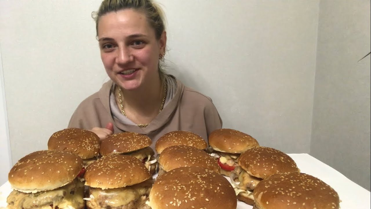 Мукбанг!!! Домашние бургеры!!!