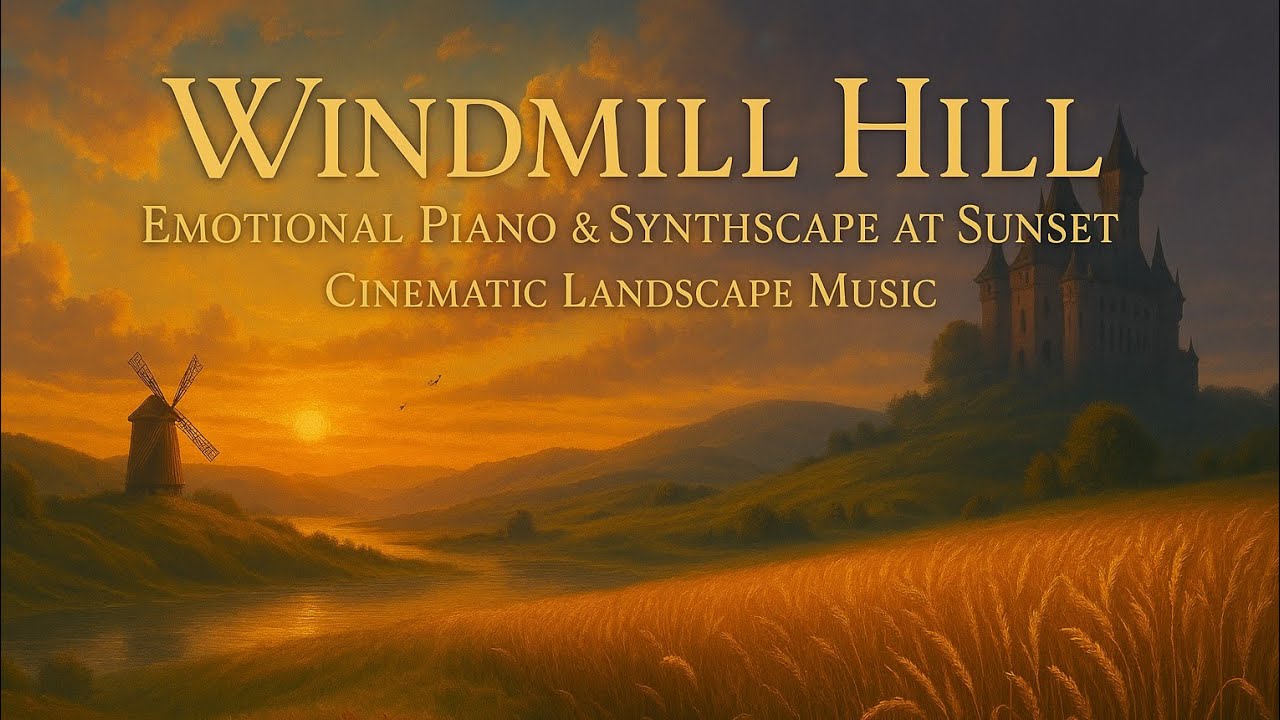 Windmill Hill &mdash; Emotional Piano & Synthscape at Sunset | Cinematic Landscape Music