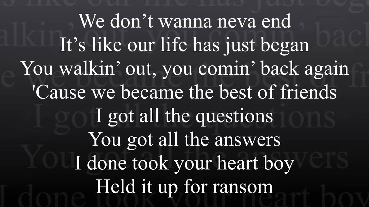 Future feat. Kelly Rowland - Neva End  (remix) with on screen lyrics
