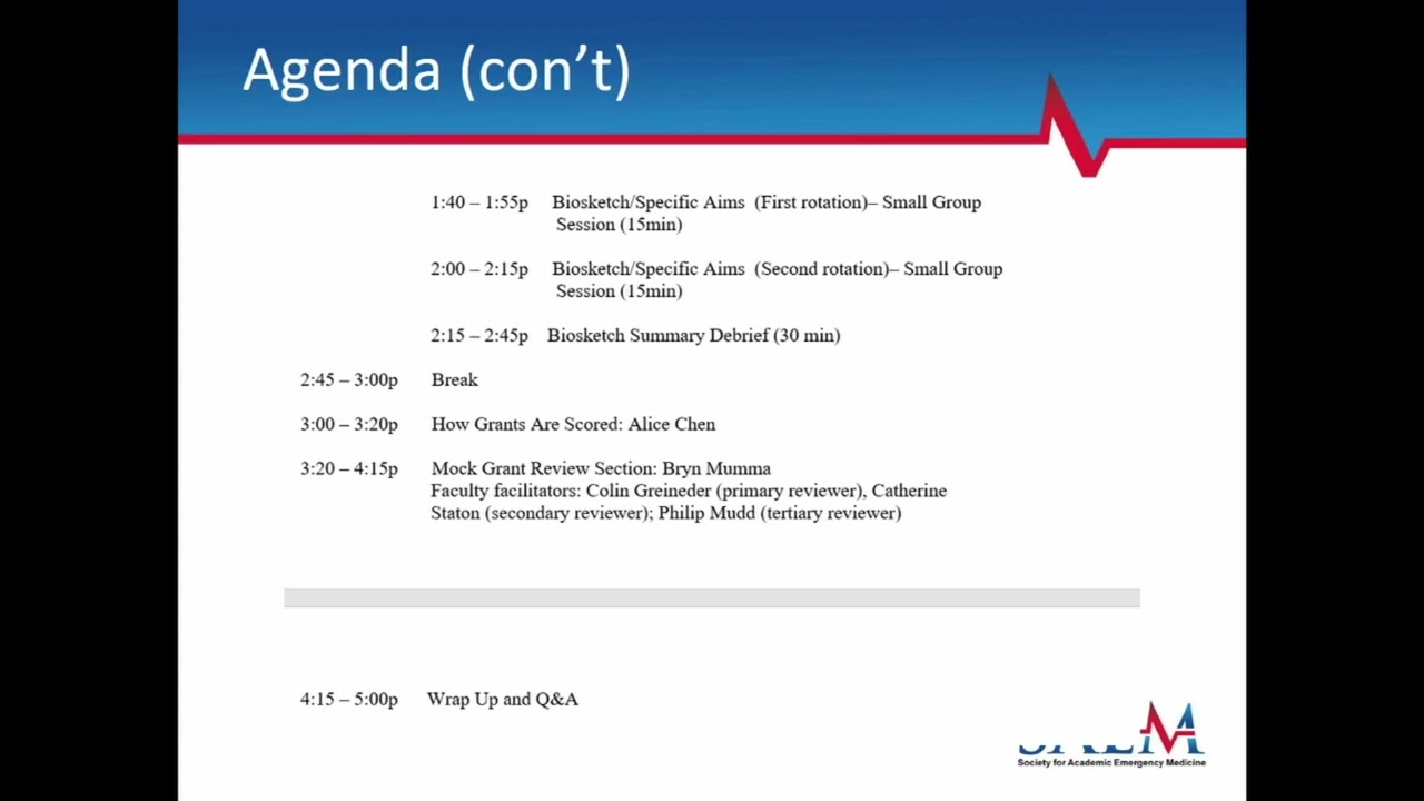 SAEM Grant Writing Workshop (Research Committee Sponsored) #6