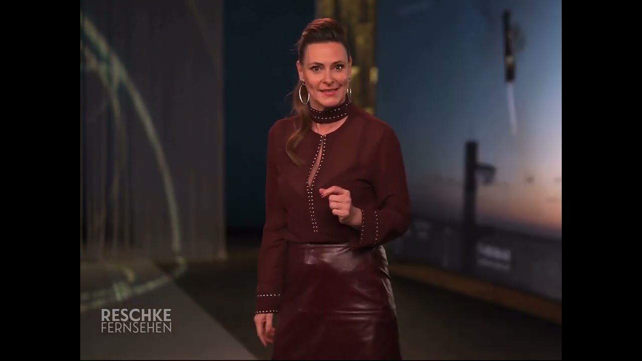 20250109 Anja Reschke Leather Skirt Boots