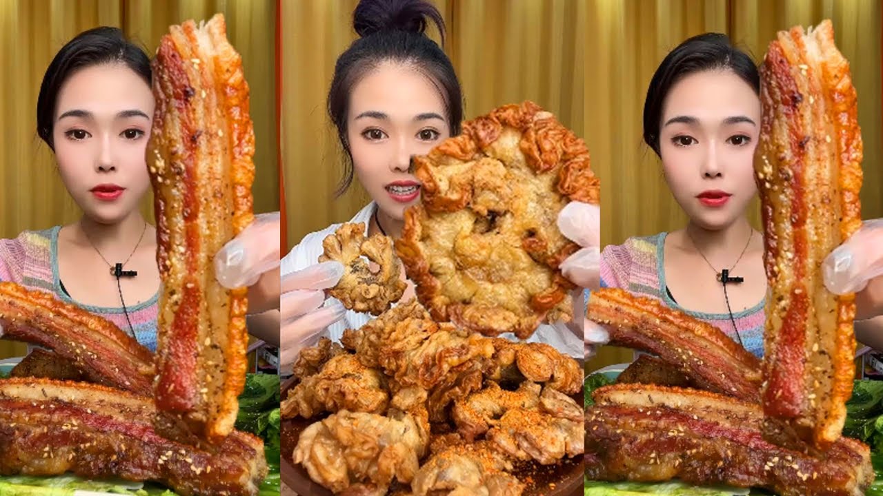pork belly asmr eating show chinese style