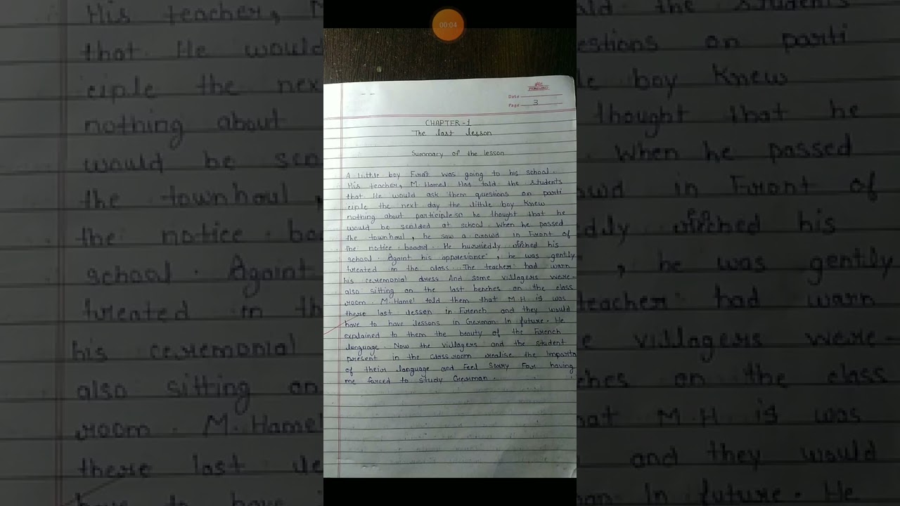 Class 12, The last lesson summary ,#shorts ,#education