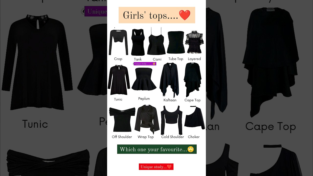 Trendy Girls' Tops Compilation with Personalized Names! 🎀 #english #clothing #fashion