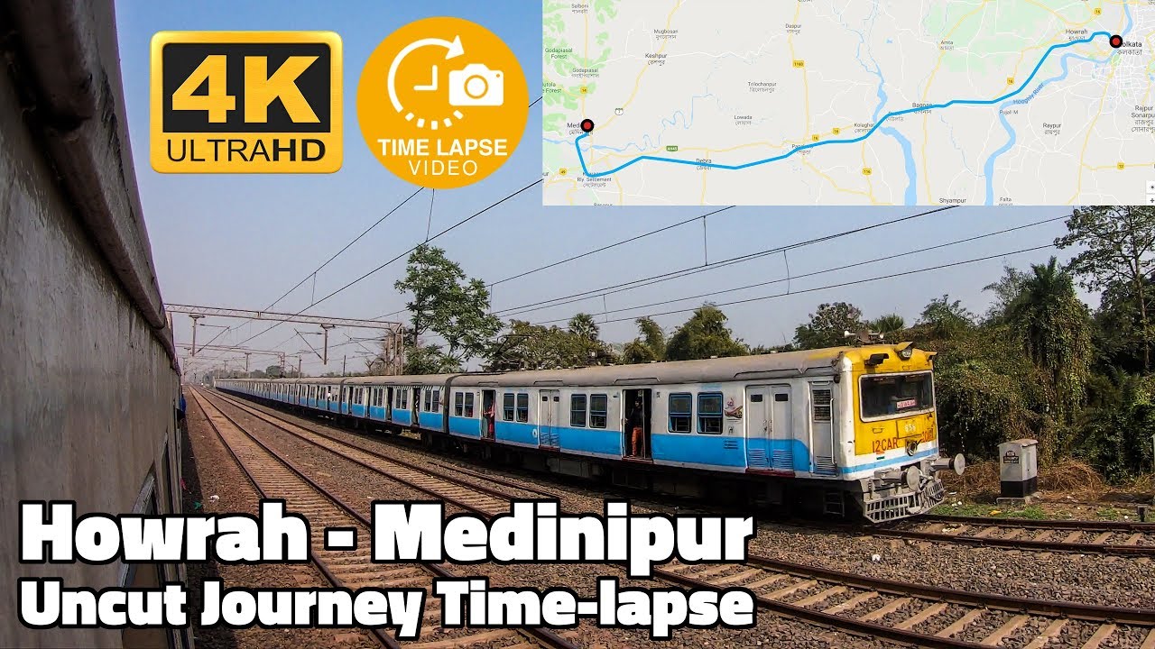 Kolkata Local Timelapse : Howrah - Kharagpur - Midnapore Full Journey Hyperlapse | GoPro Hero 7 4K