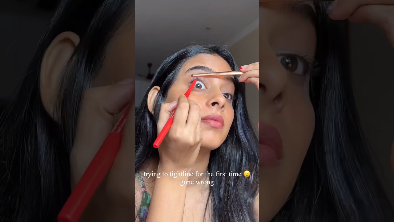 Trying to tightline🥲Gone wrong #shorts #makeup #tightline