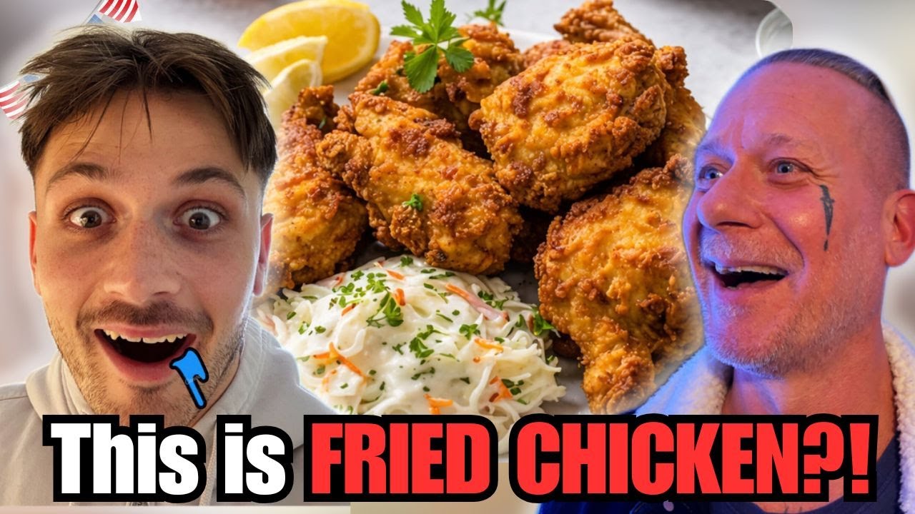 European Dad & Son React to Southern Fried Chicken… WHAT IS THIS MAGIC?!