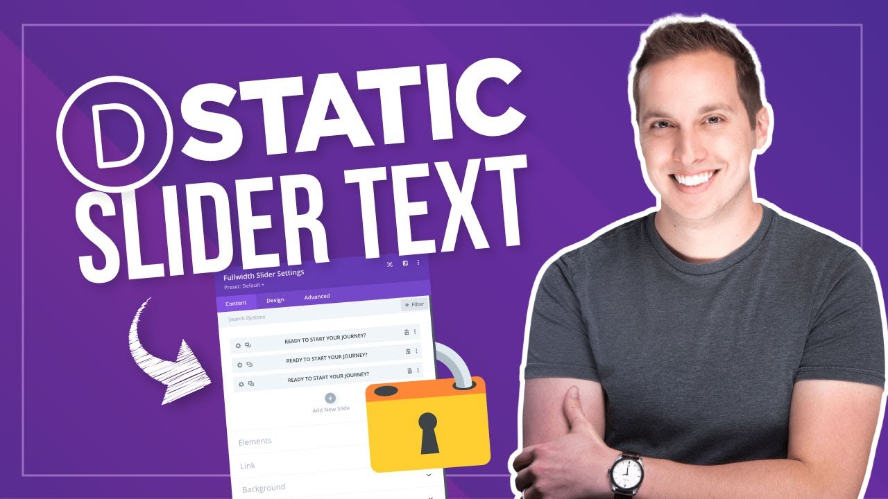 How to Keep the Text on Divi Slider Module STATIC