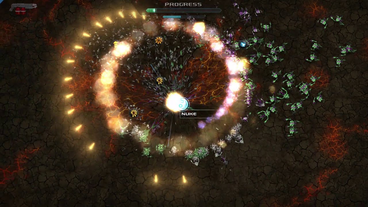 Crimsonland - 7.10 - Grim - Not a Scratch! (Fun method) (How to unlock SPLITTER weapon)