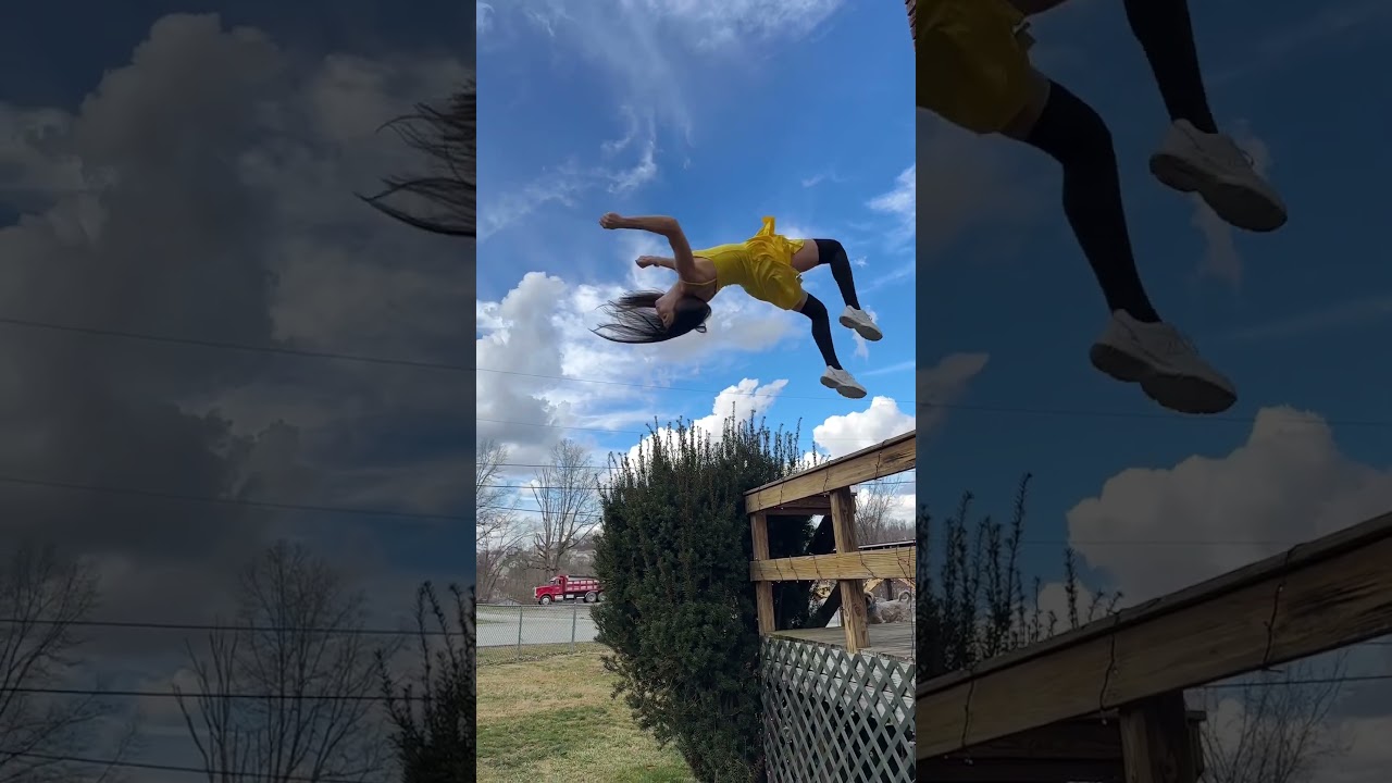 Great flip 😁  #DanceBackflipping #Backflip #FlipLife #Gymnastics#Acrobatic #FlipAndDance