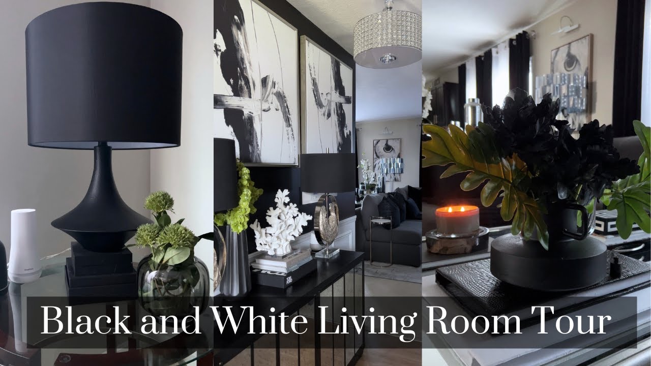 HOUSE TO HOME|AMAZON FAVORITES|BLACK AND WHITE LIVING ROOM TOUR| BUDGET LUXURY