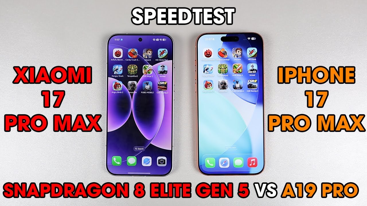 Speedtest Xiaomi 17 Pro Max vs iPhone 17 Pro Max: Snapdragon 8 Elite Gen 5 đối đầu Apple A19 Pro